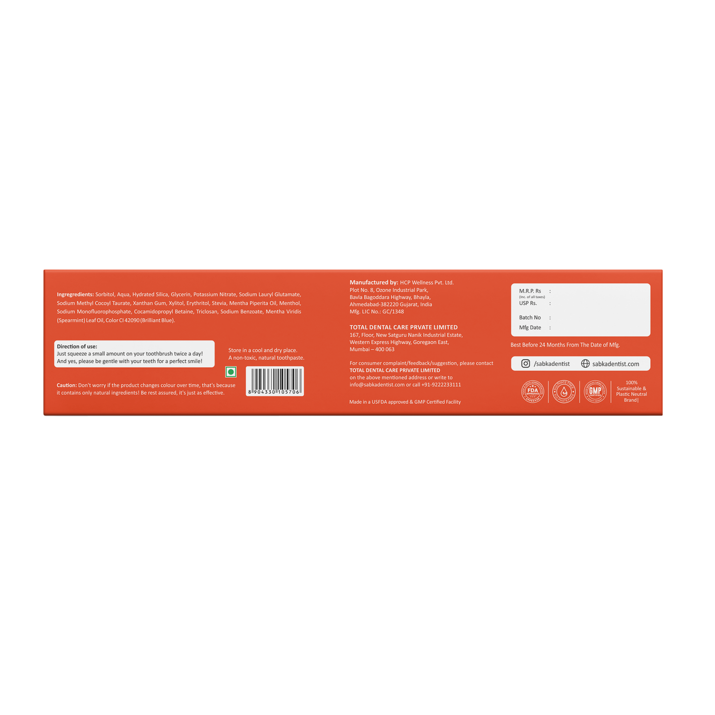 Sabka Dentist Sensitivity Toothpaste