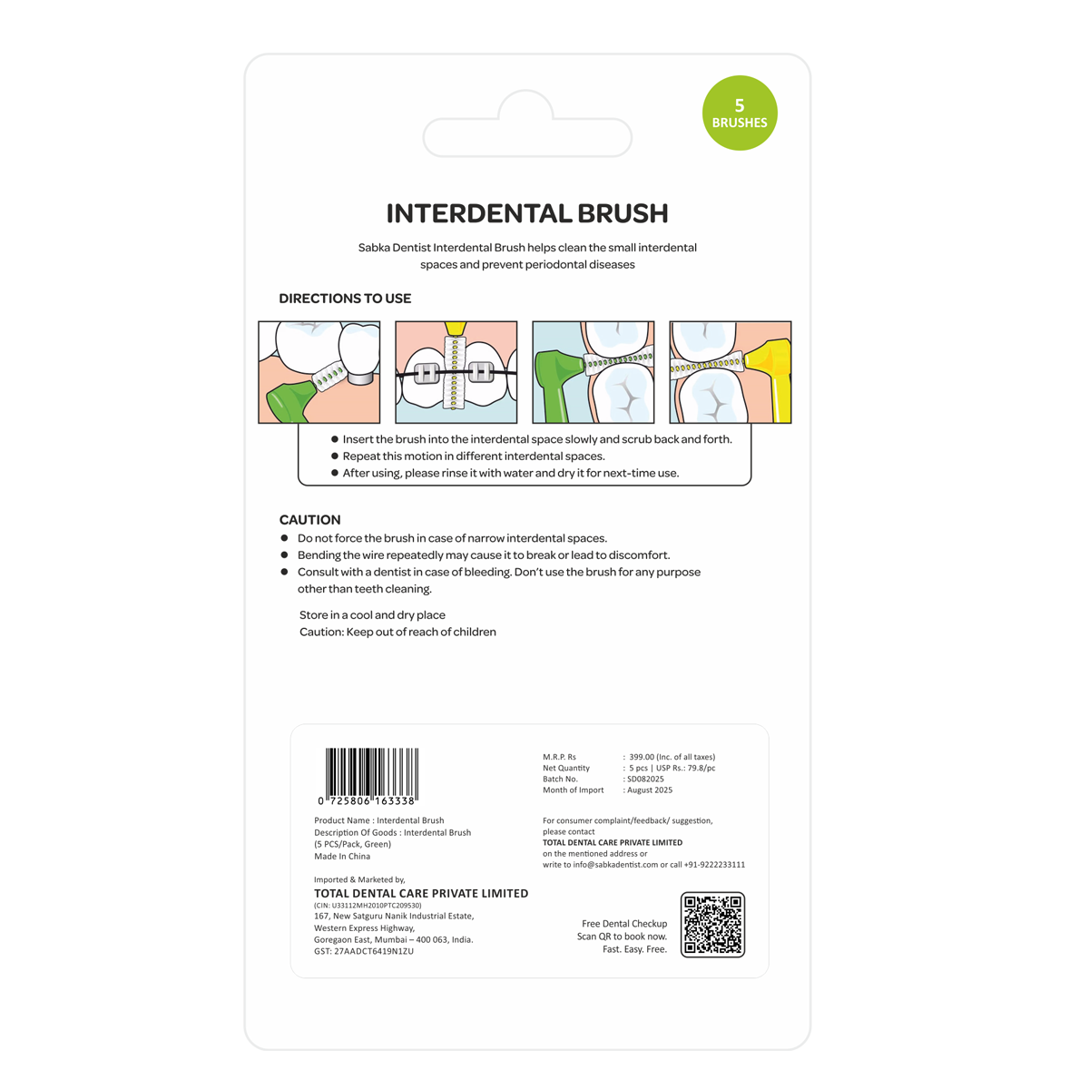 Sabka Dentist Interdental Brush